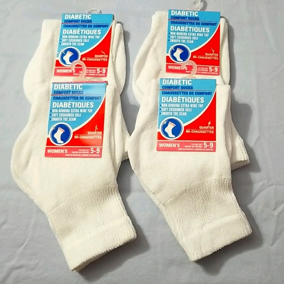 NEW 4 Pair Women's Diabetic Comfort Quarter Socks - Picture 2 of 11